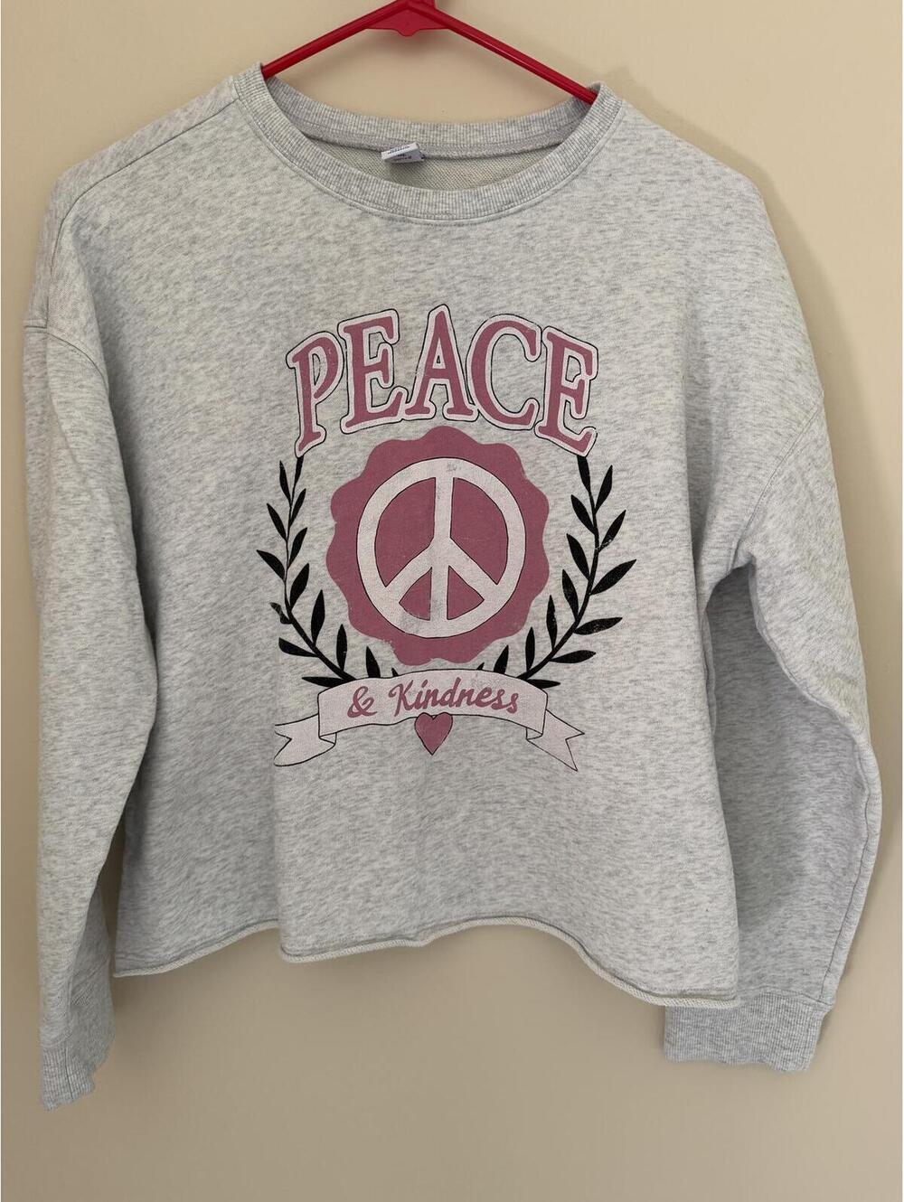 Old Navy Cropped Sweatshirt XL/XS/S Peace & Kindness